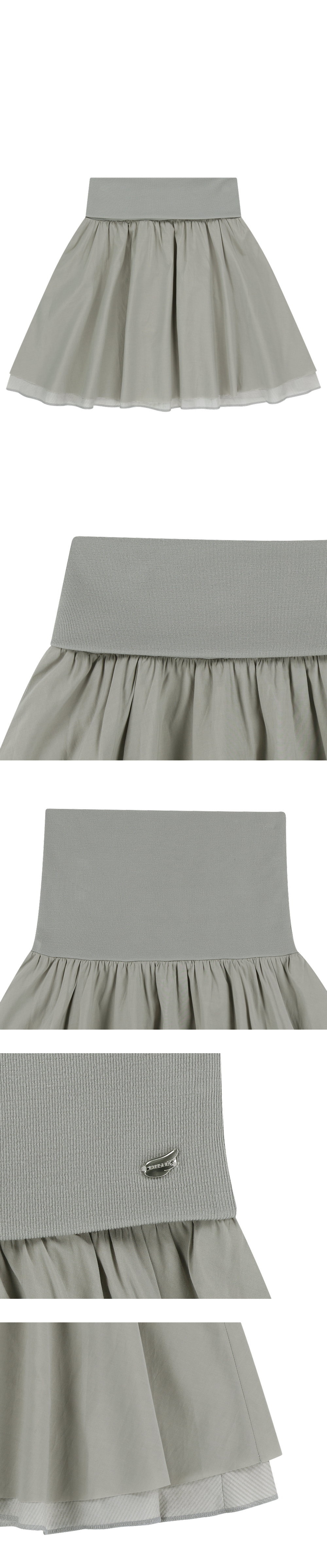 coyseio スカート double shirring skirt grey COYSEIO : 25SS / DOUBLE SHIRRING SKIRT (2COLORS) (COYSEIO