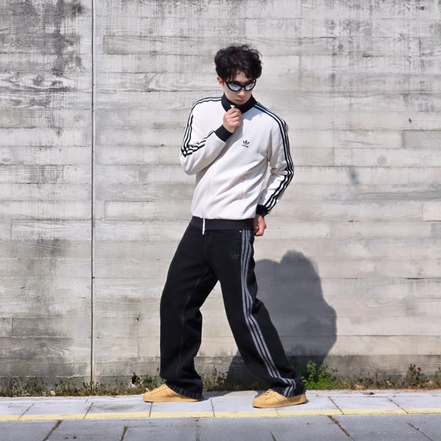 Adidas Waffle Beckenbauer Track Top Wonder White - KR Sizing, Adidas Waffle Beckenbauer Track Top Wonder White - KR Sizing 착용 스타일 - 3