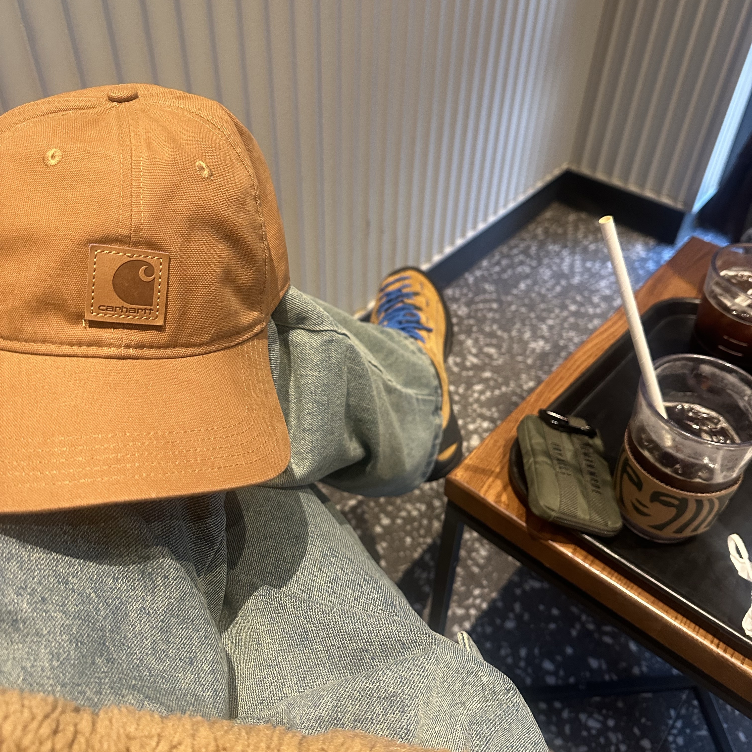 Carhartt Canvas Cap Carhartt Brown, KEEN Men Jasper Cathay Spice/Orion Blue 착용 스타일