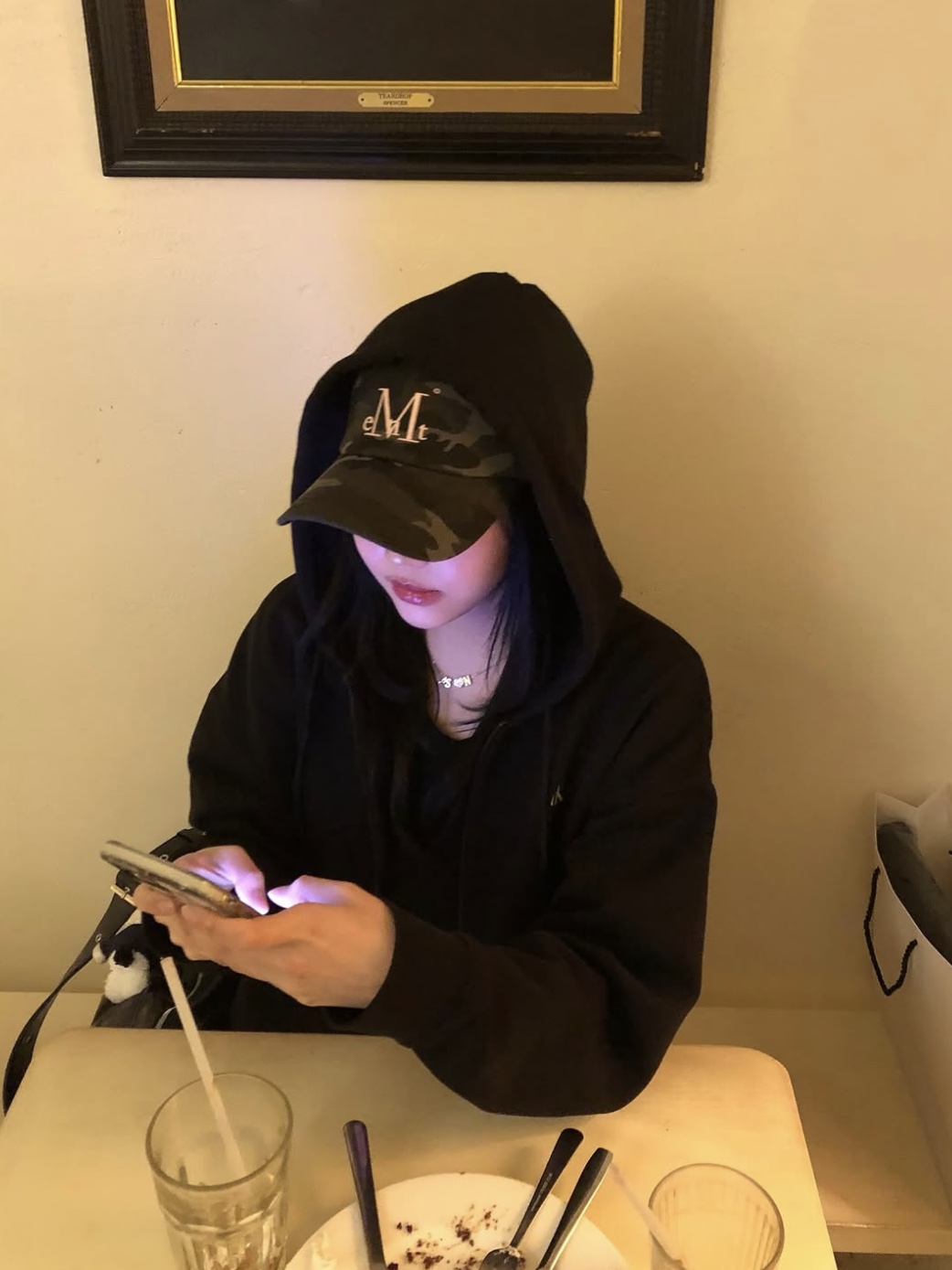 Mucent Signature Camo Ballcap Khaki-Baby Pink 착용 스타일 - 1