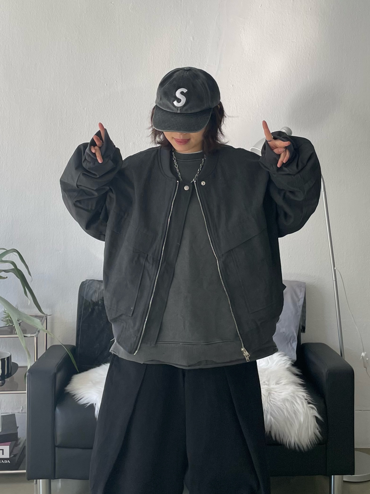 (W) Nike Air Force 1 '07 Low Triple Black, Supreme Pigment Canvas S Logo 6-Panel Black - 23SS 착용 스타일 - 5