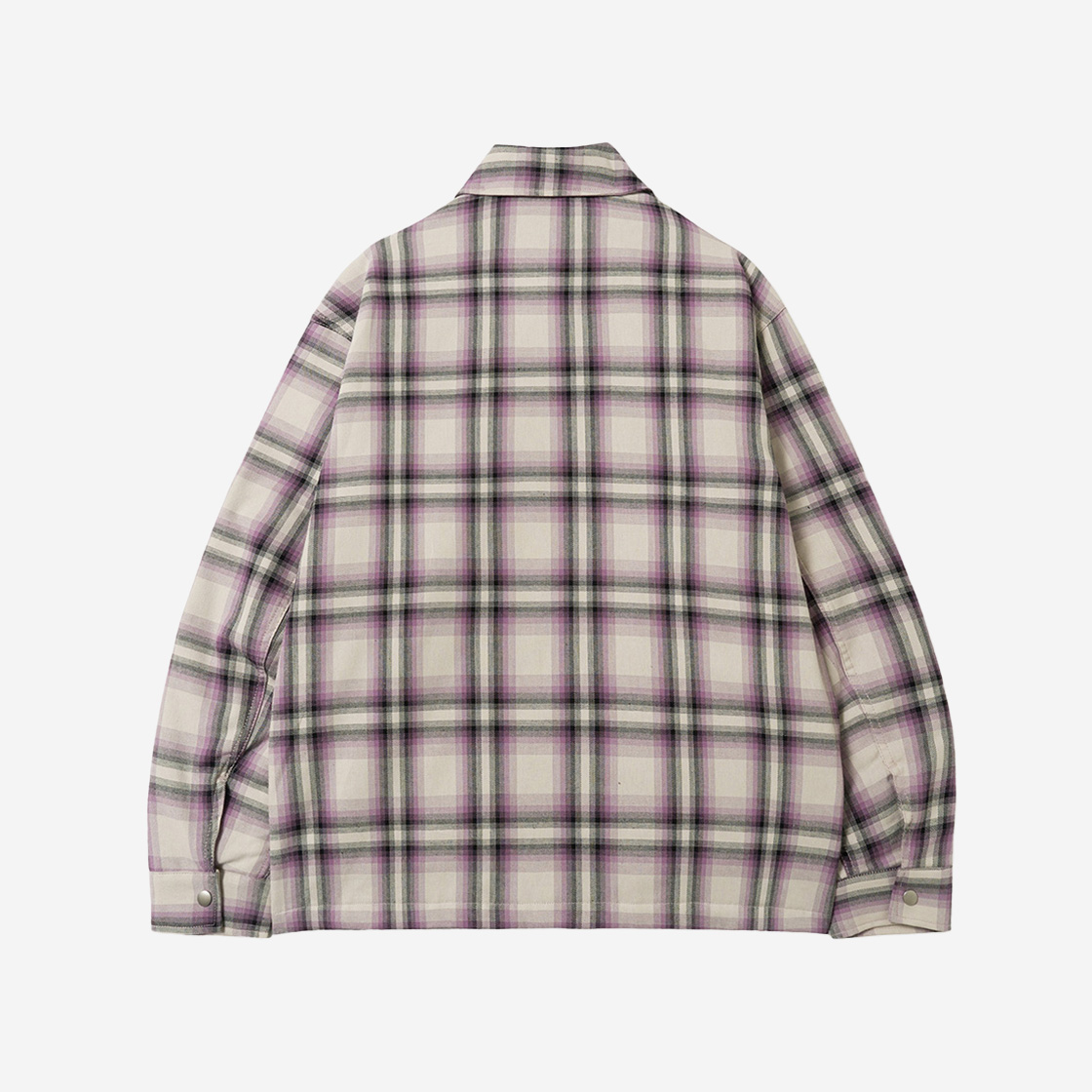 아노트 워시드 체크 집업 자켓 퍼플(ANNOT Washed Check Zip-Up Jacket Purple) - 2