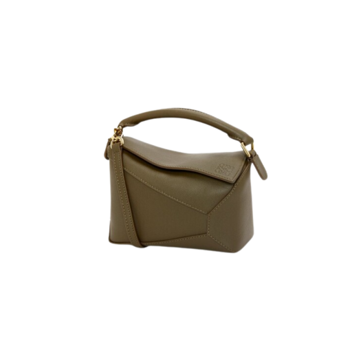 Loewe Mini Puzzle Bag in Classic Calfskin Dark Khaki Green