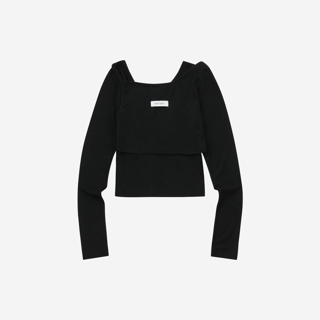 무센트 더블리 언발란스 레이어드 세트 티셔츠 나시 블랙(MUCENT Doubly Unbalance Set T Black) - 2