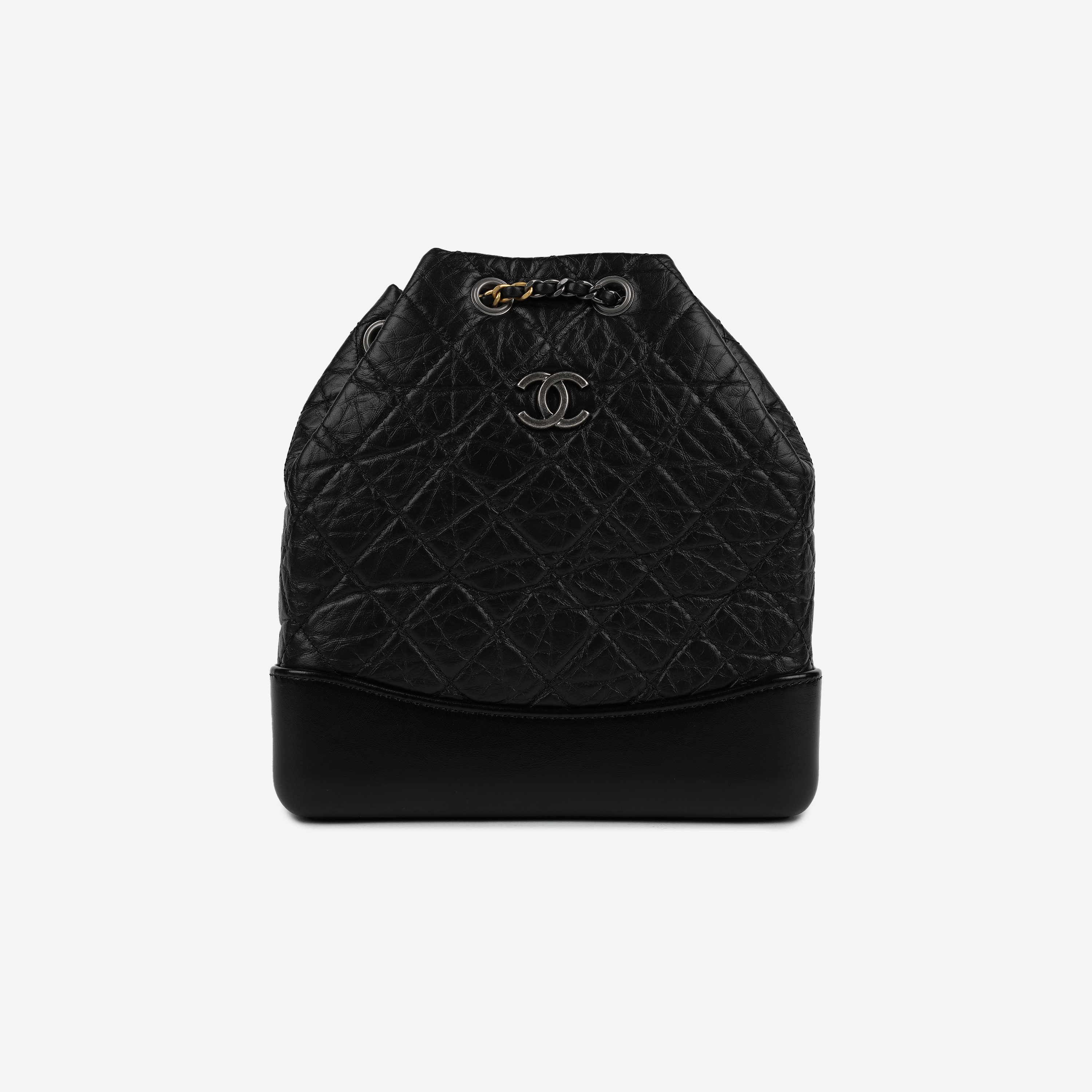 샤넬 가브리엘 백팩 스몰 빈티지 카프스킨 & 골드 실버 메탈 블랙(Chanel Small Gabrielle Backpack Aged Calfskin & Gold Silver Black)
