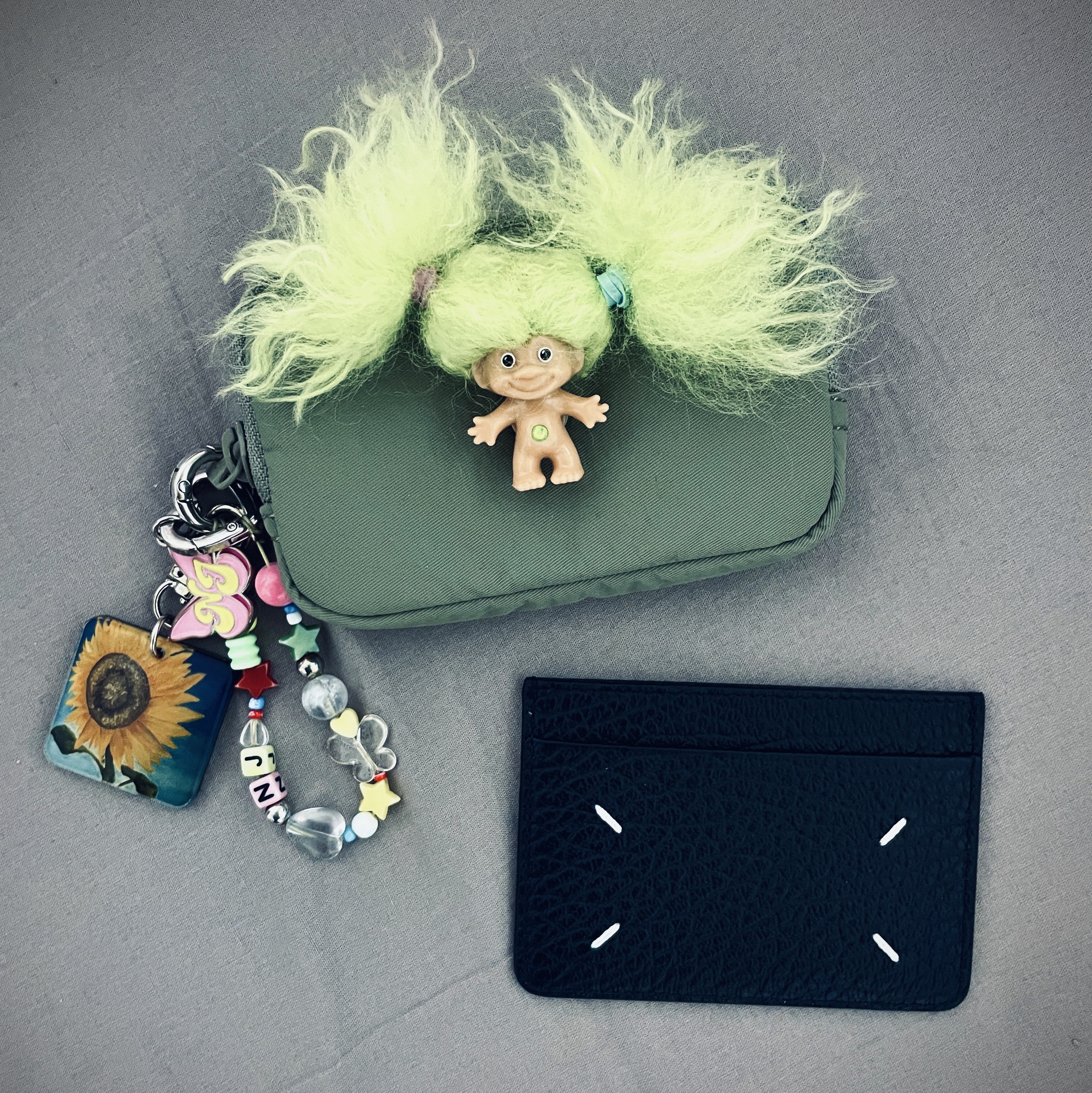 Maison Margiela Four Stitch Card Holder Black 착용 스타일