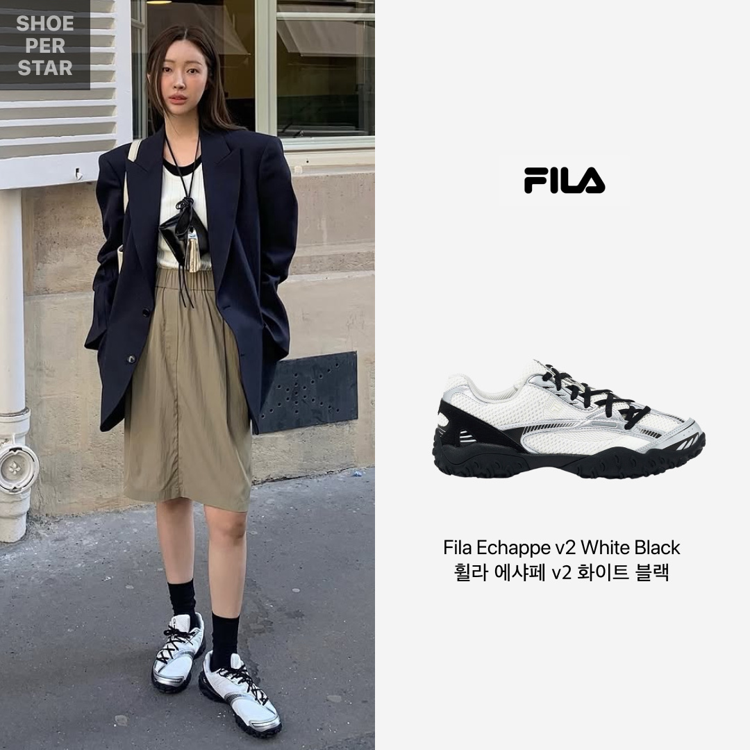 Fila Echappe v2 White Black 착용 스타일 - 2