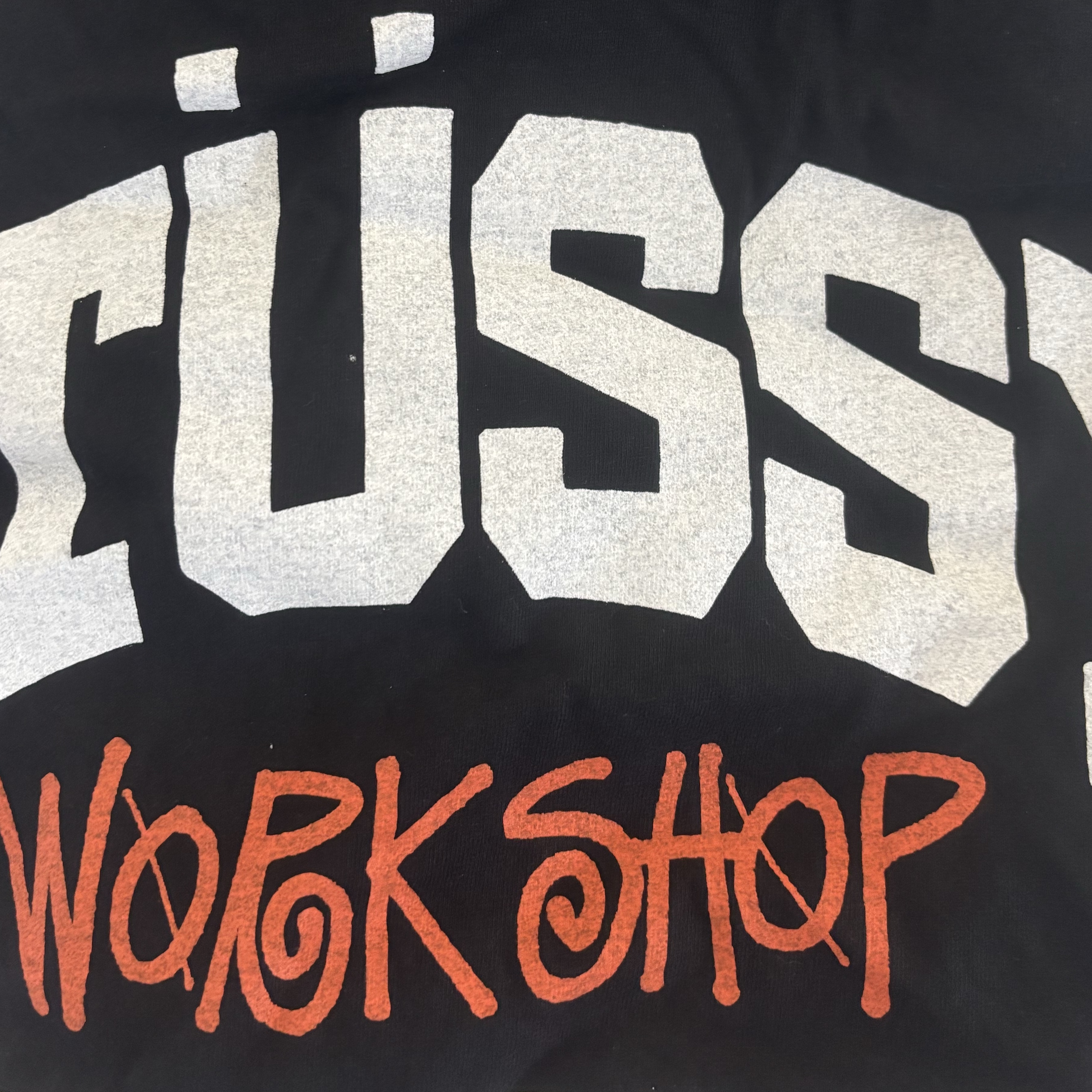Stussy x Our Legacy Work Shop Pigment Dyed Collegiate T-Shirt Black 착용 스타일
