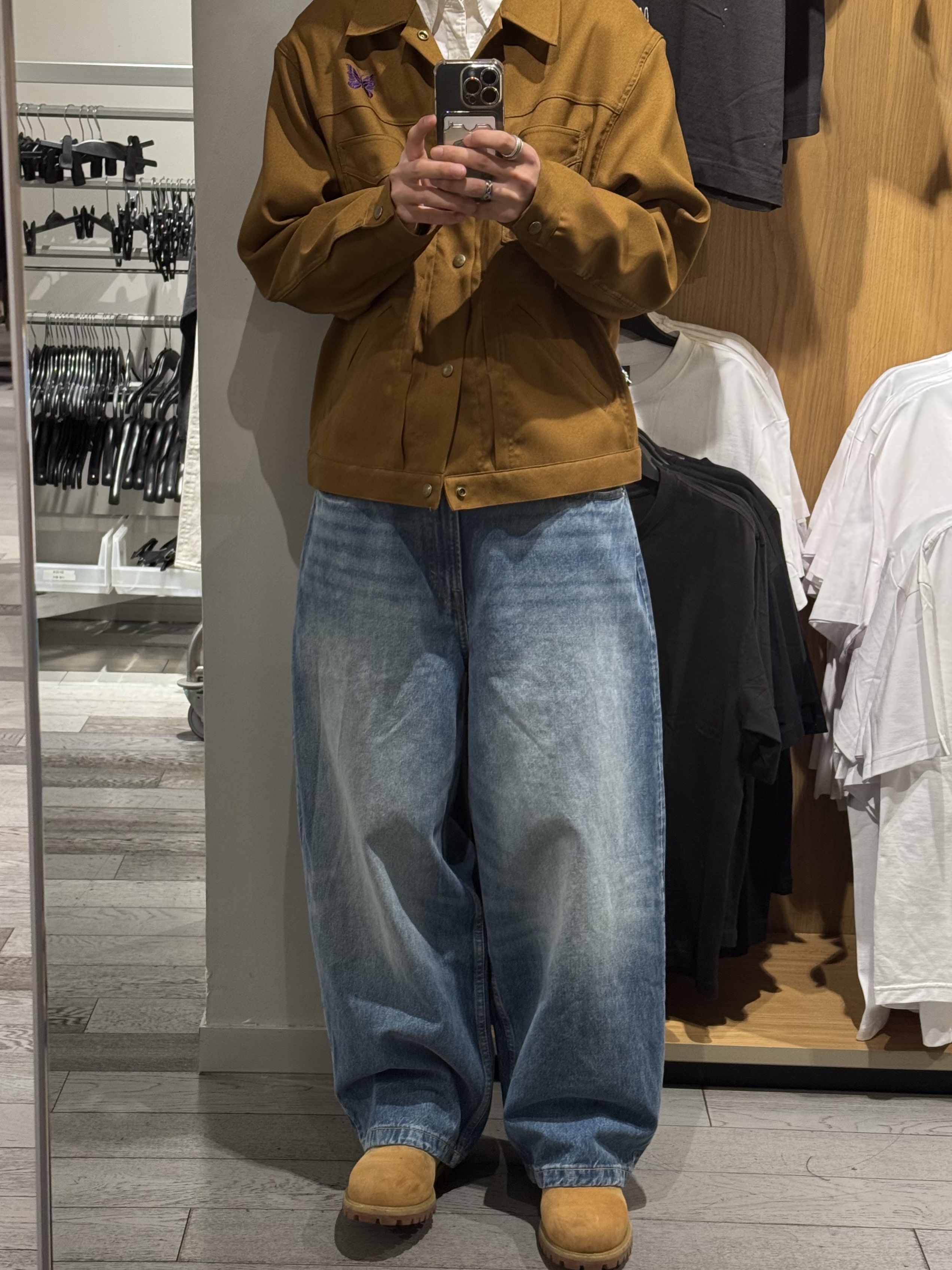 Needles Penny Jean Jacket Brown, Timberland Premium 6 inch Waterproof Boot Wheat Nubuck - Wide 착용 스타일 - 1