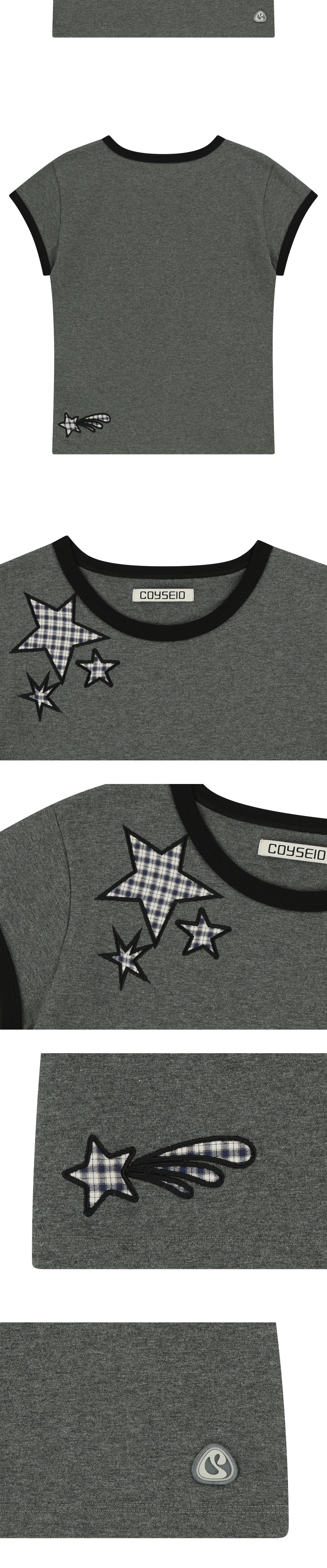 【正規品即日発送】COYSEIO TRIPLE STAR RINGER TEE Coyseio Triple Star Ringer Tee - Pastel Blue | 하이츠스토어