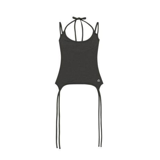SU2501ST06-c COYSEIO Halter Strap Sleeveless Charcoal