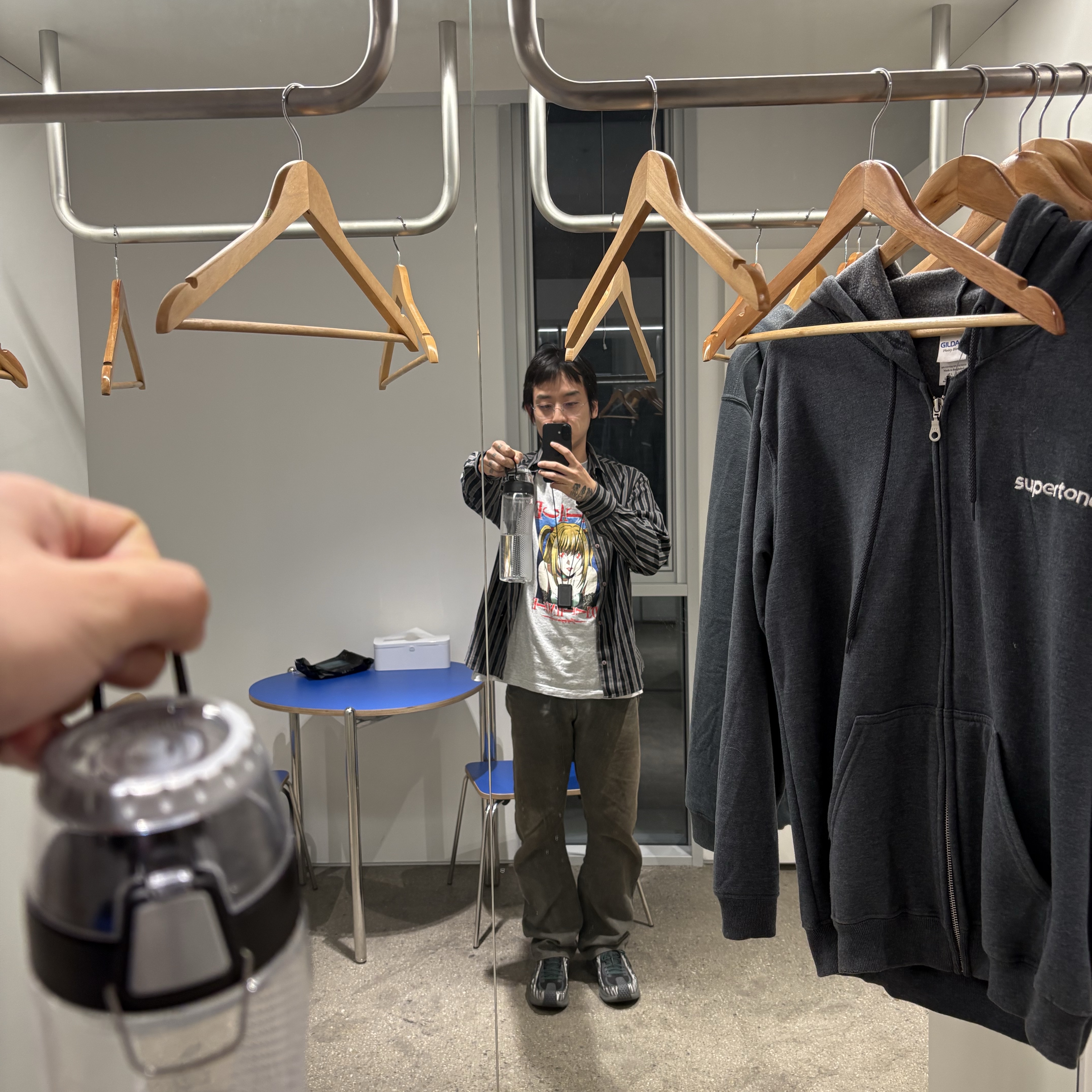 (W) Asics x Kiko Kostadinov Gel-Flammae Grey Black, Palace x Death Note T-Shirt Grey Marl - 25SS 착용 스타일