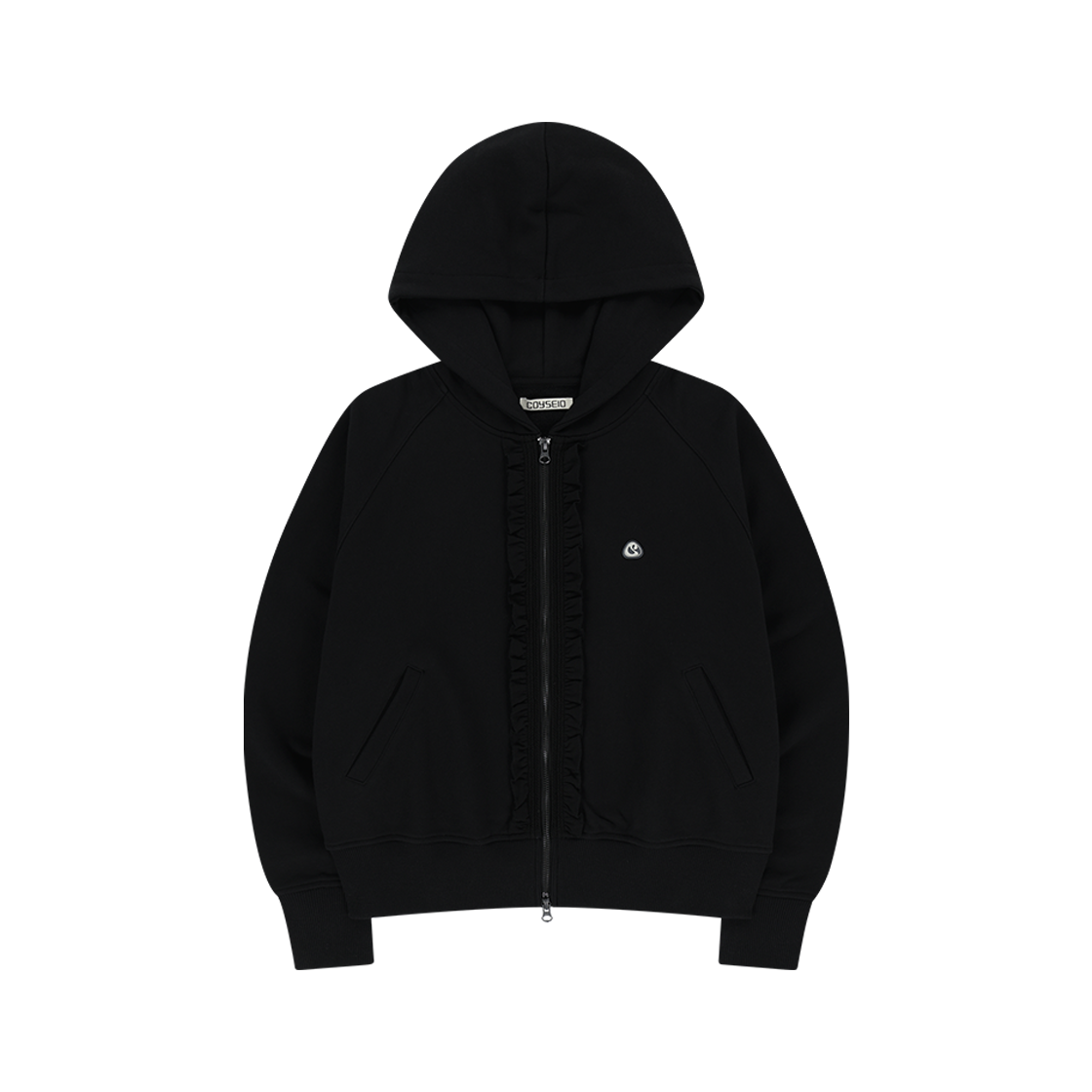 【COYSEIO】 RUFFLE LACE HOOD ZIP-UP 3色 20241010_mfpen_lwc_e-comm_0091