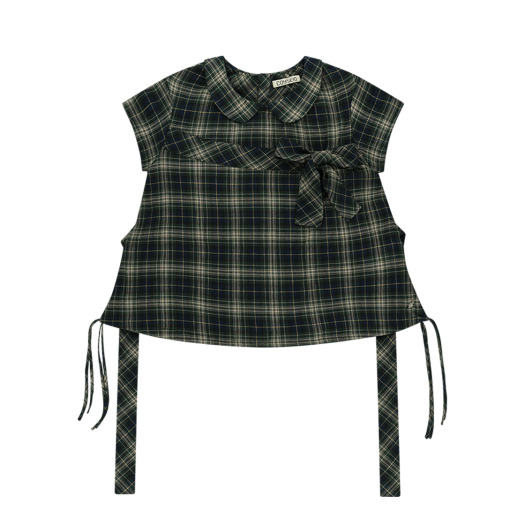 SU2501SH02-c COYSEIO Bow Blouse Check