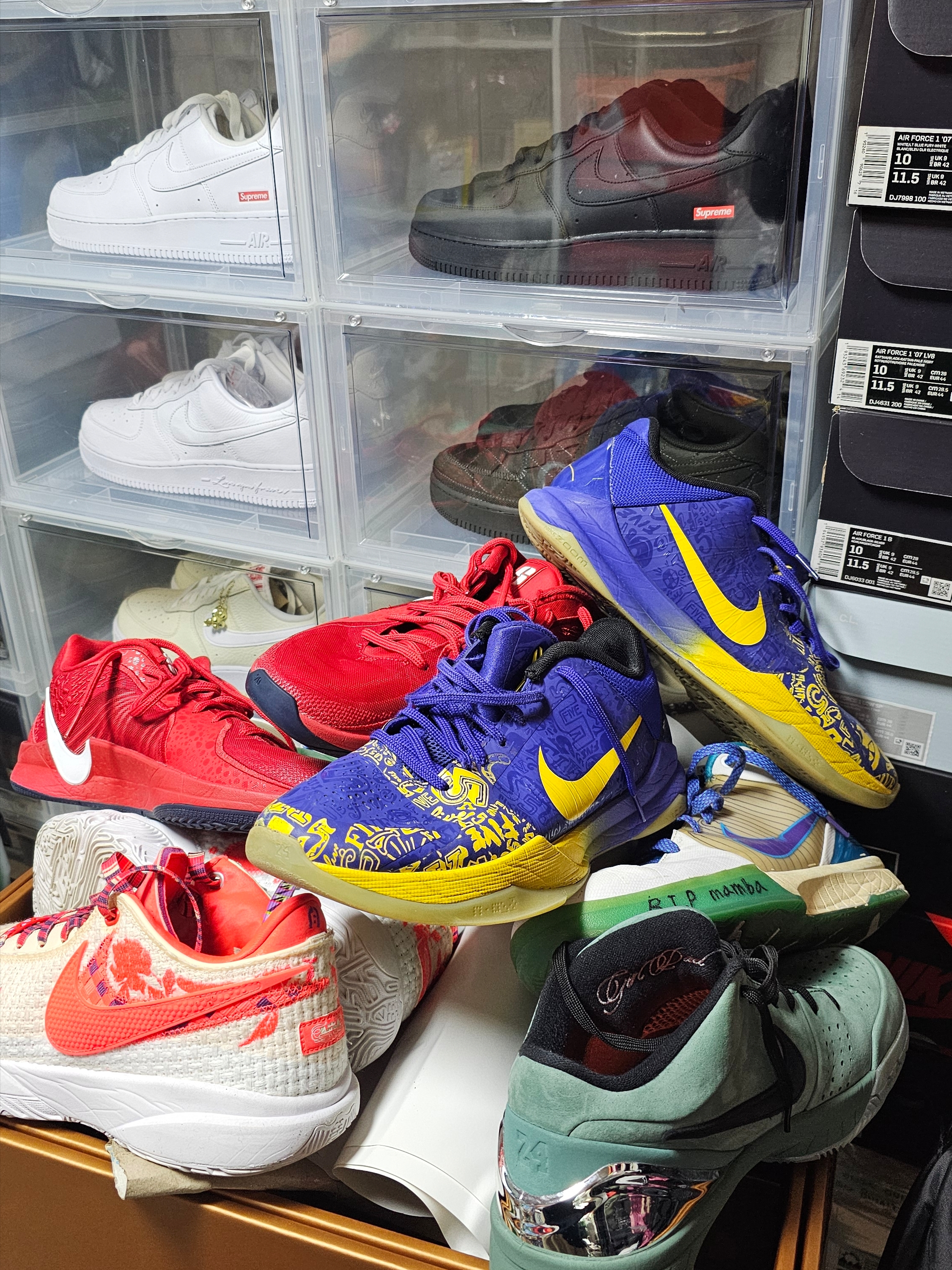Nike Kobe 5 Protro 5 Rings, Nike Kobe 4 Protro Draft Day Hornets 착용 스타일