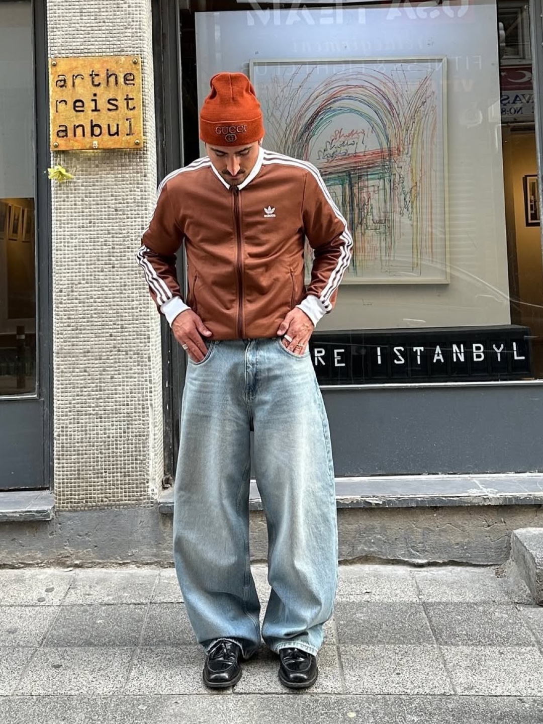 Needles Track Jacket Poly Smooth Navy, Adidas Adicolor Classic Beckenbauer Track Top Preloved Brown - KR Sizing 착용 스타일 - 3