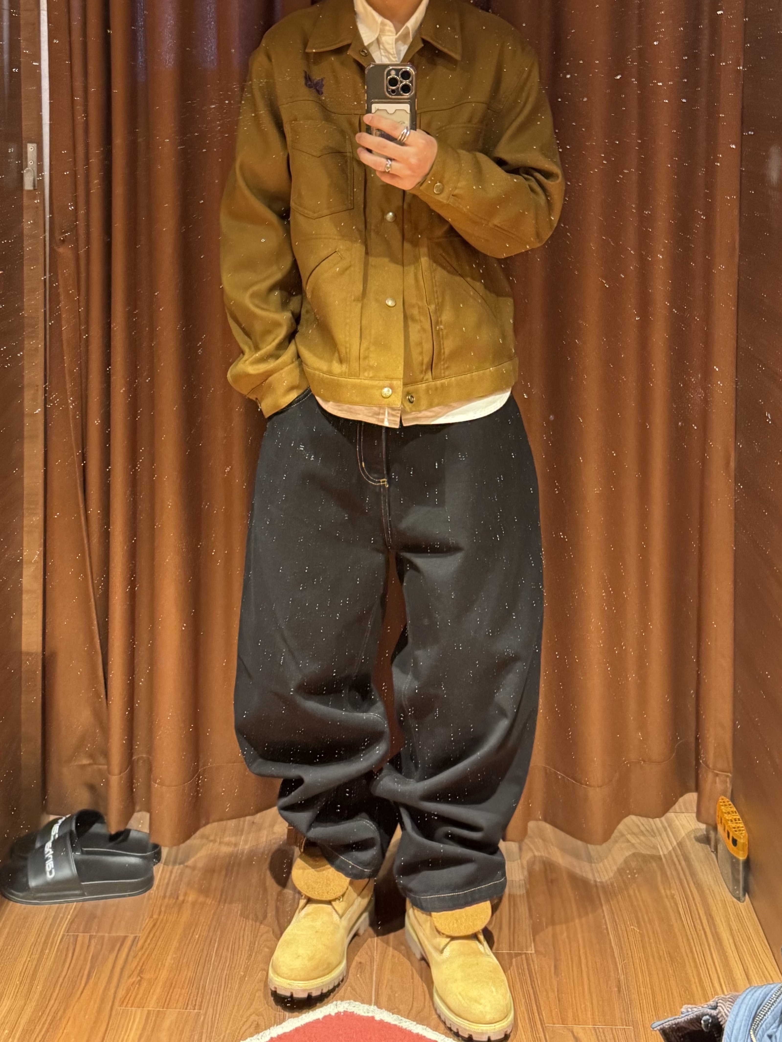 Needles Penny Jean Jacket Brown, Timberland Premium 6 inch Waterproof Boot Wheat Nubuck - Wide 착용 스타일 - 2