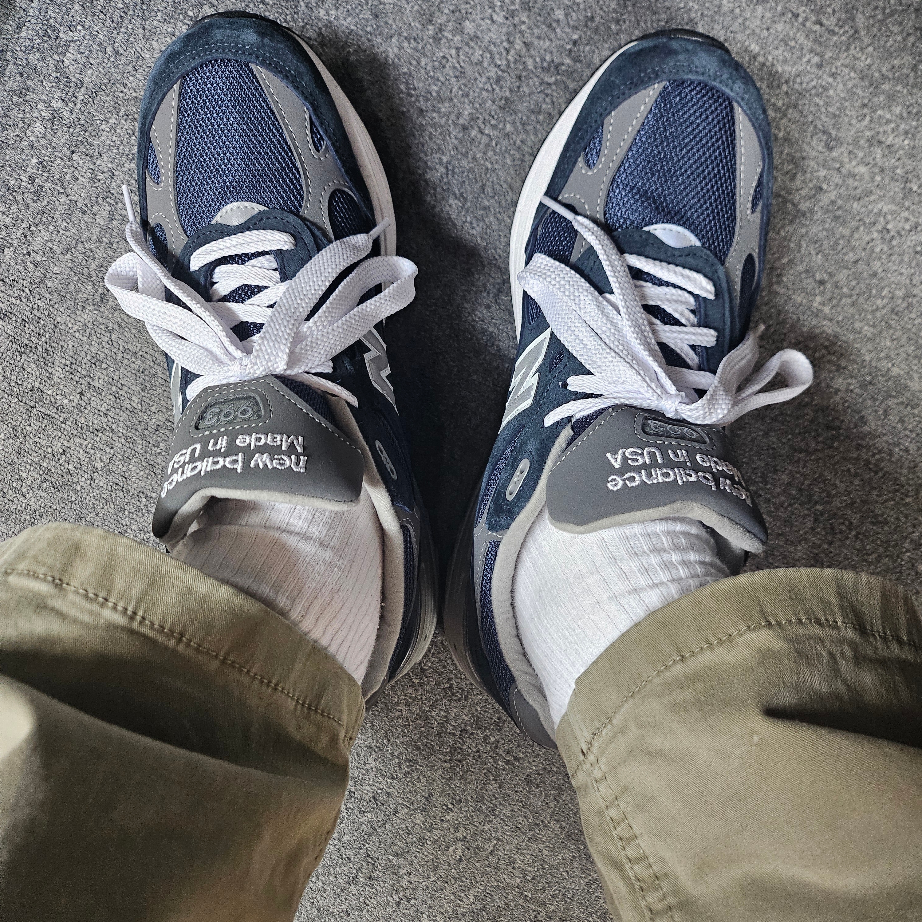 New Balance 993 Made in USA Navy - D Standard 착용 스타일