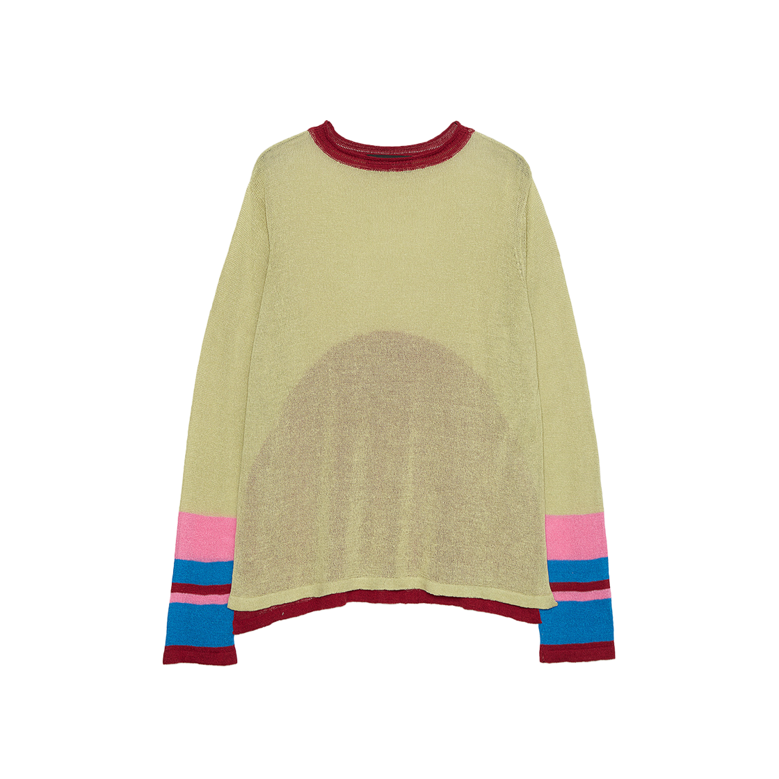 KM5BKNPEC03ML Edward Cuming Linen Cotton Half Moon Loose Sweater Lime Sangria Pink Blue - 25SS