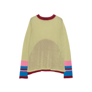 Edward Cuming Linen Cotton Half Moon Loose Sweater Lime Sangria Pink Blue - 25SS