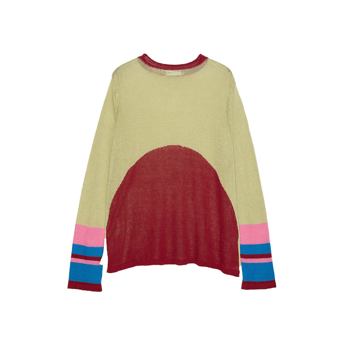 KM5BKNPEC03ML Edward Cuming Linen Cotton Half Moon Loose Sweater Lime Sangria Pink Blue - 25SS - #2
