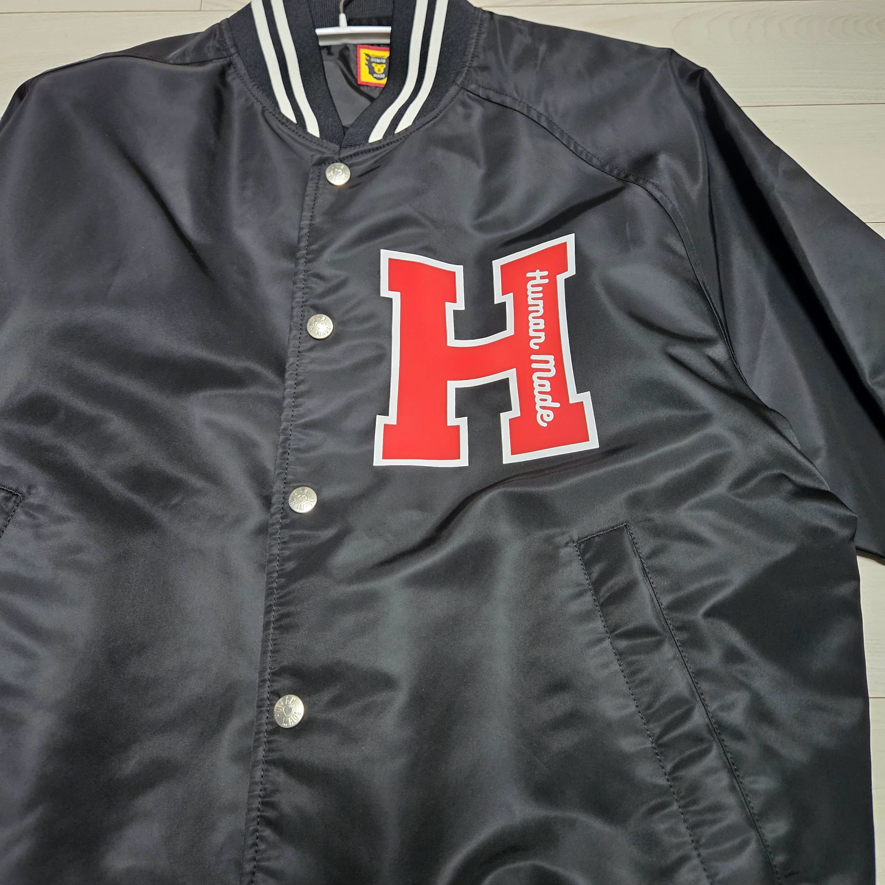 Human Made Nylon Stadium Jacket Black, Salomon XT-6 Expanse Vanilla Ice White 착용 스타일 - 1