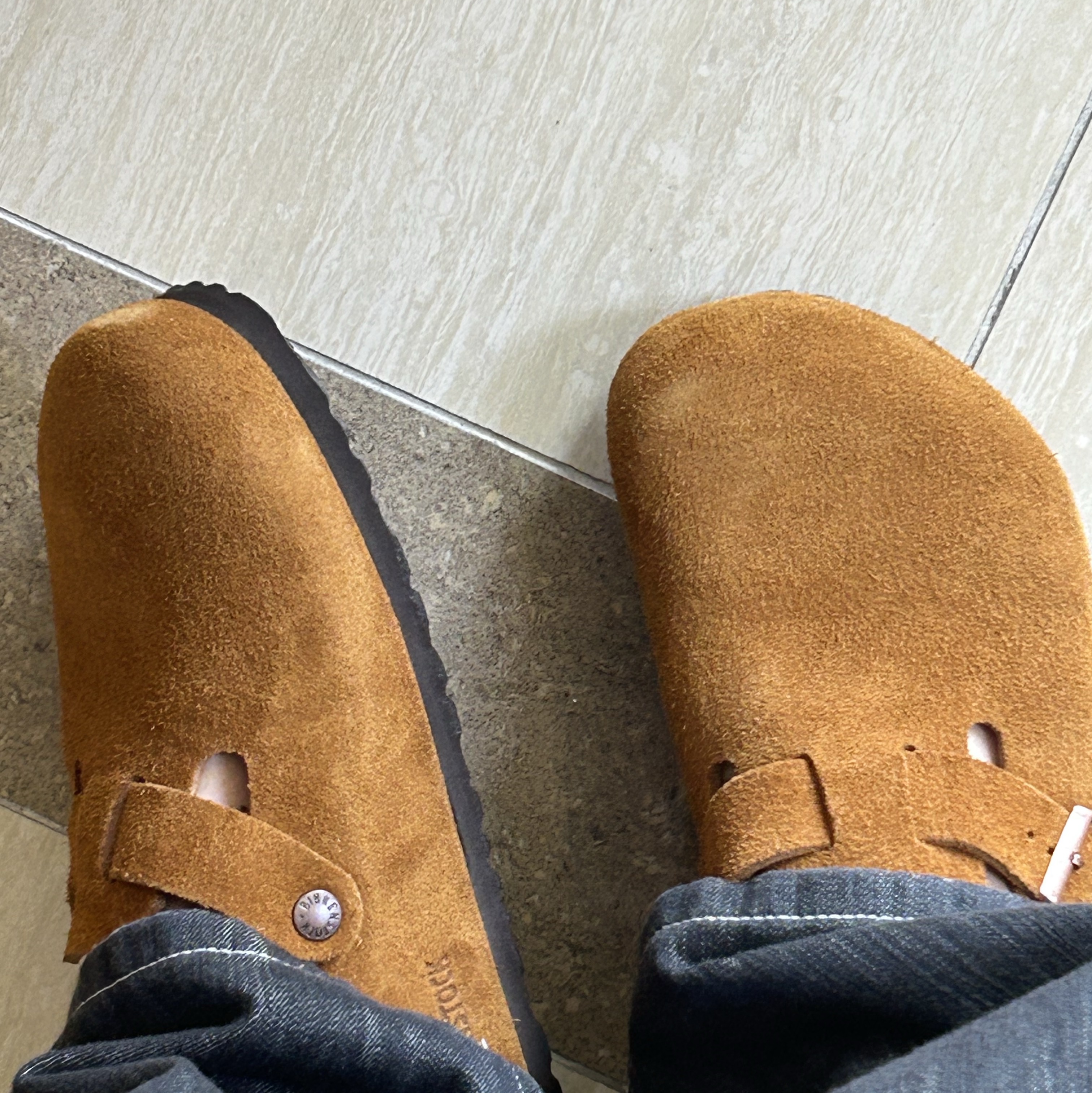 Birkenstock Boston Soft Footbed Mink - Regular 착용 스타일