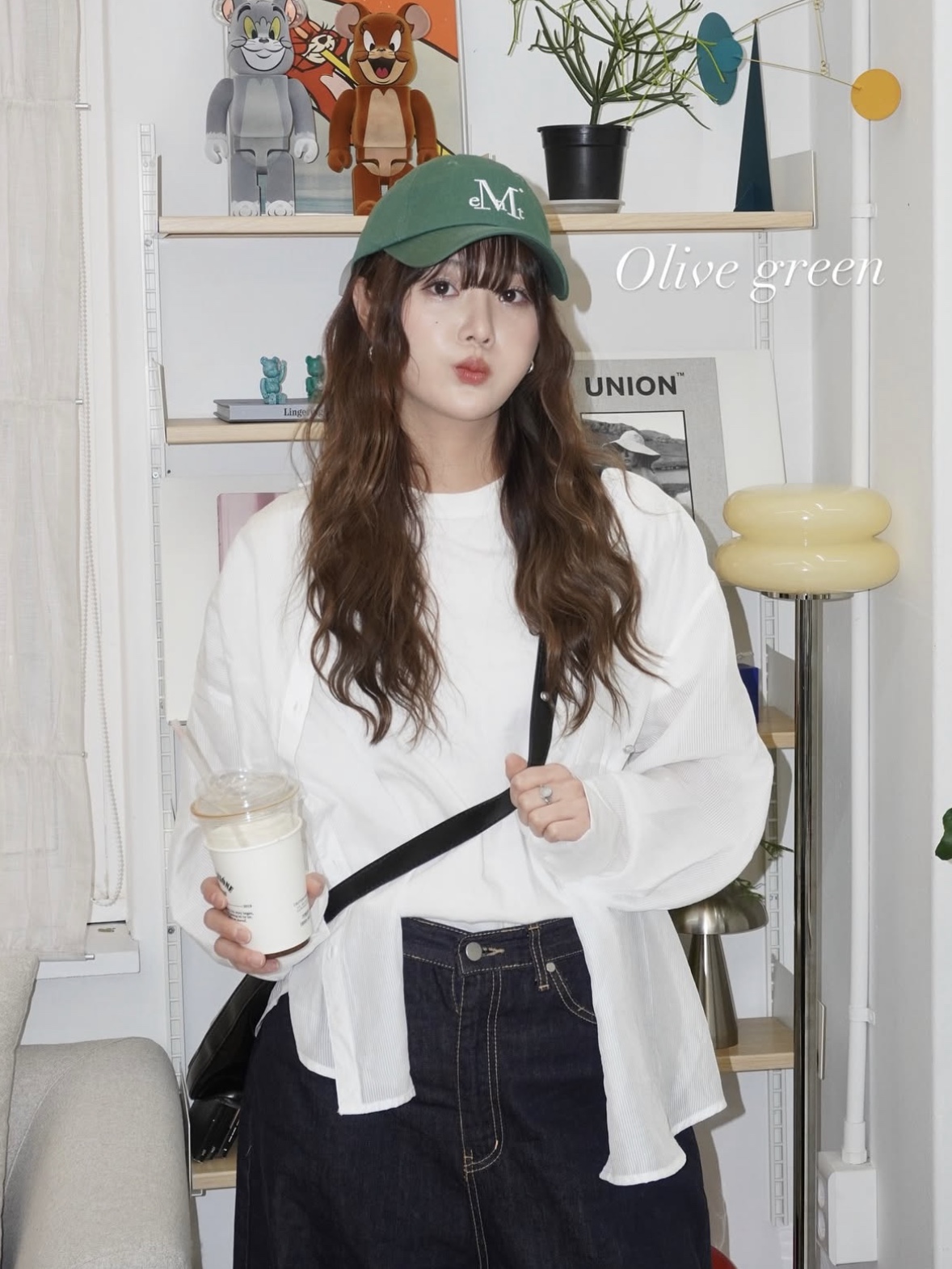 MUCENT Signature Ballcap Black, MUCENT Signature Ballcap Olive Green 착용 스타일 - 3