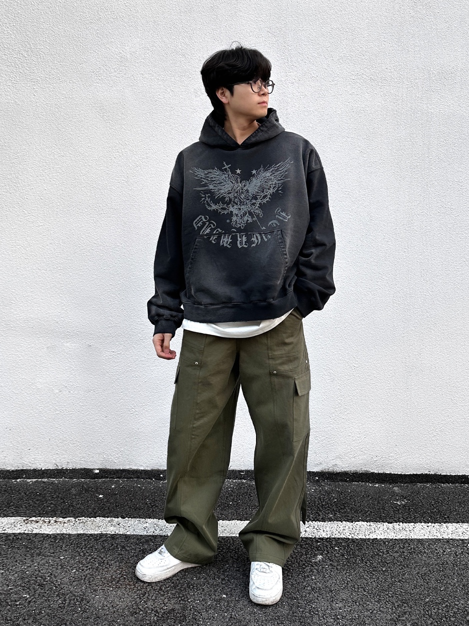PHOS333 Hazzard 003 Michael with Phos Hoodie, PHOS333 Straight Strap Pocket Pants 착용 스타일 - 1