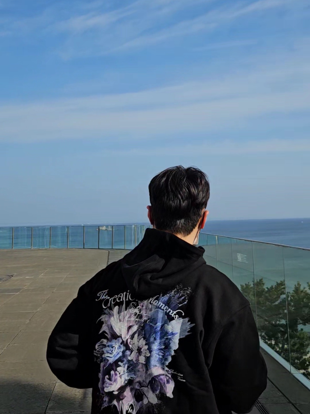 Balenciaga 3XL Sneakers Black, Wooyoungmi Flower Dyeing Hooded Black - 25SS 착용 스타일 - 4