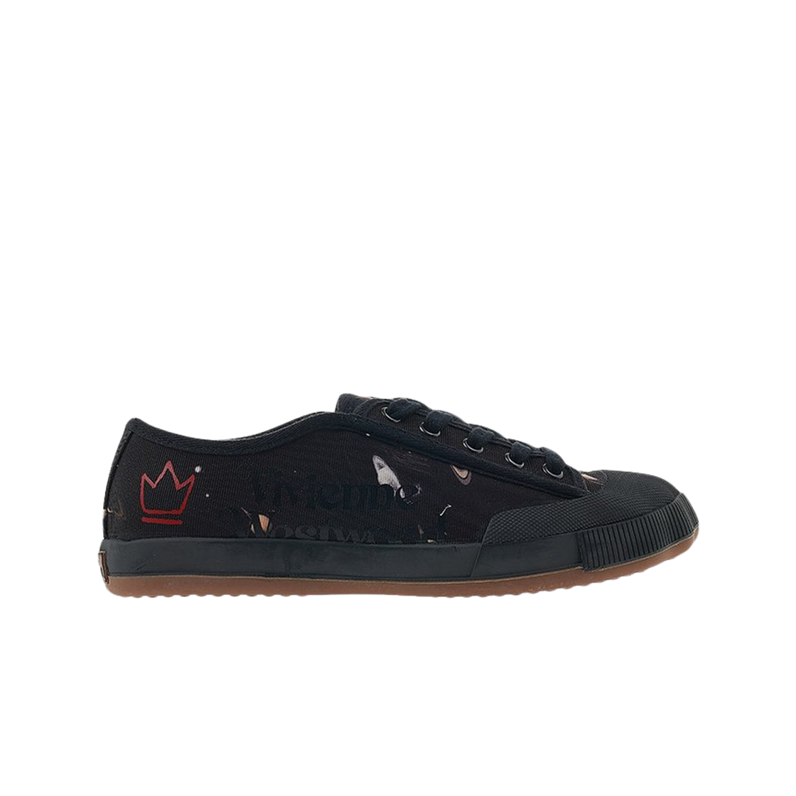 75020057M-W00IR-N301 Vivienne Westwood Planet Logo Print Low Top Sneakers Black