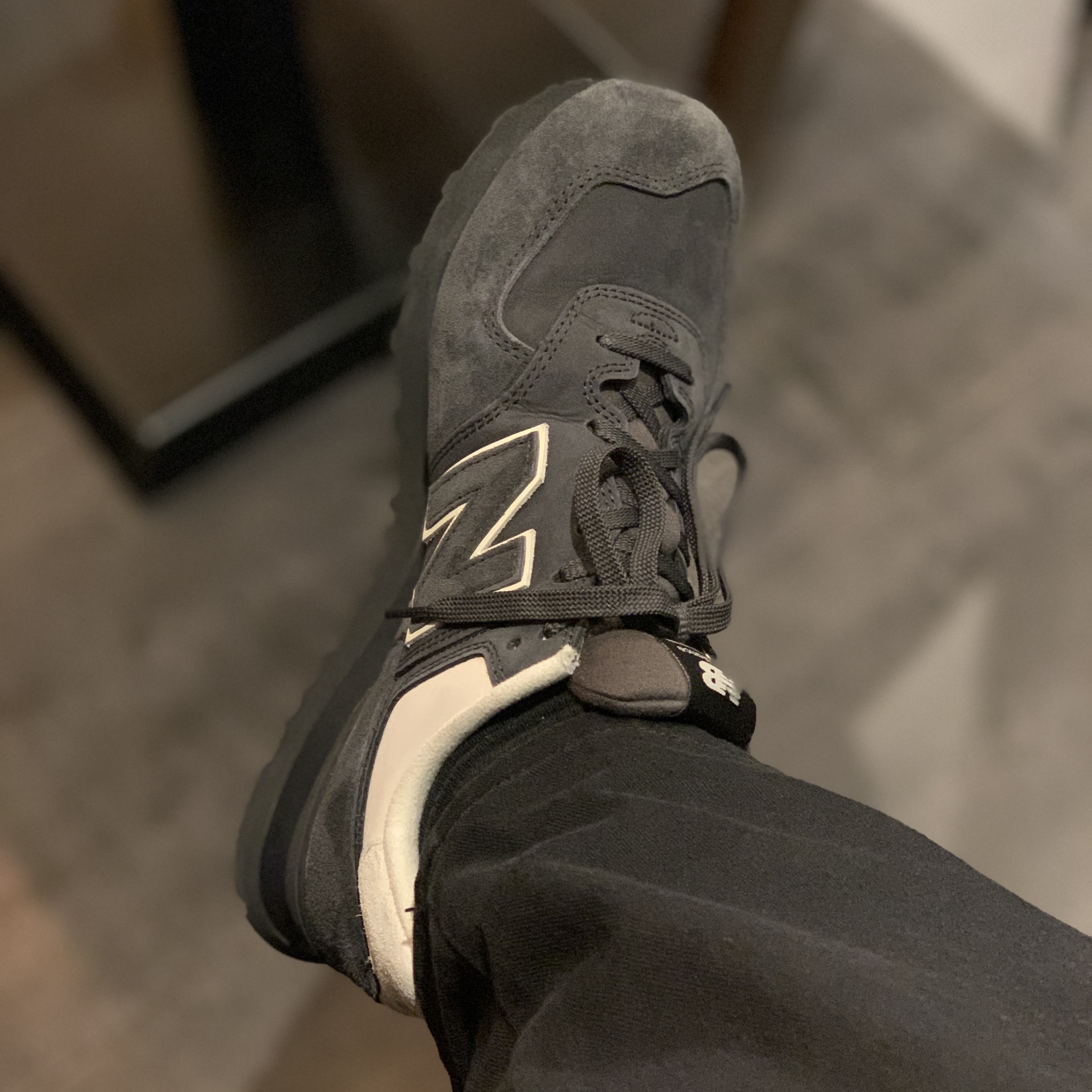 New Balance x Comme des Garcons Junya Watanabe Man 574 Suede Grey Off White 착용 스타일