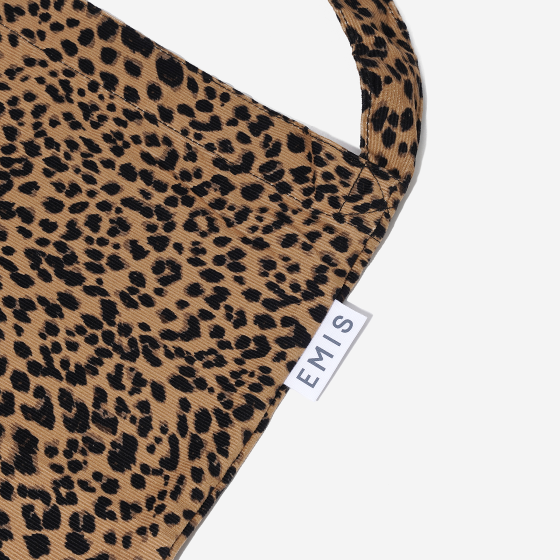 ☆EMIS☆ COTTON LEOPARD ECO BAGBROWN 22Y LEOPARD CORDUROY ECO BAG-BLACK - EMIS