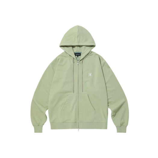 ■WOOALONG■ Signature velour slim hood zipup KHAKI WL243JH WOOALONG】☆韓国大人気☆Signature hood zip-up (WOOALONG
