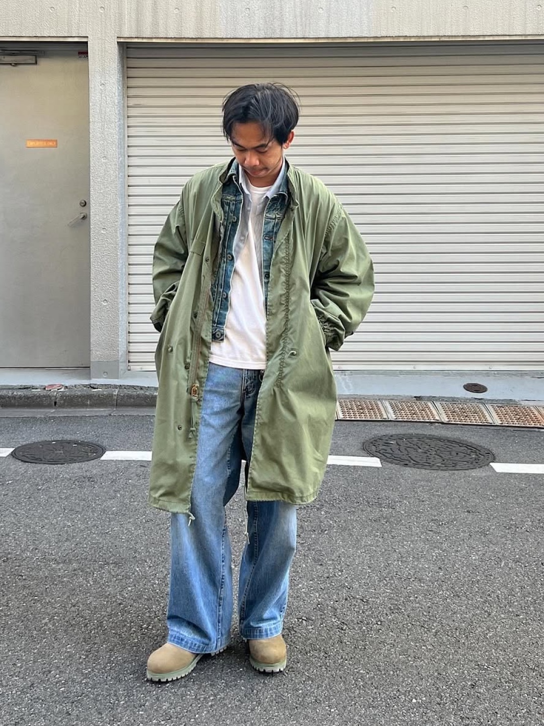 Military Surplus US M65 Fishtail Parka Olive Drab, Visvim Six-Five Fishtail Parka Olive 착용 스타일 - 3