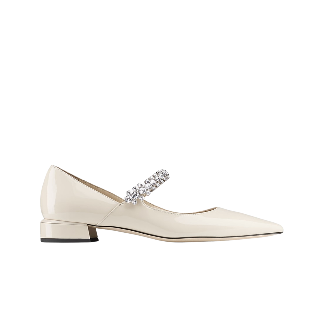(W) 지미추 빙 페이턴트 레더 플랫 린넨((W) Jimmy Choo Bing Patent Leather Flat Linen)