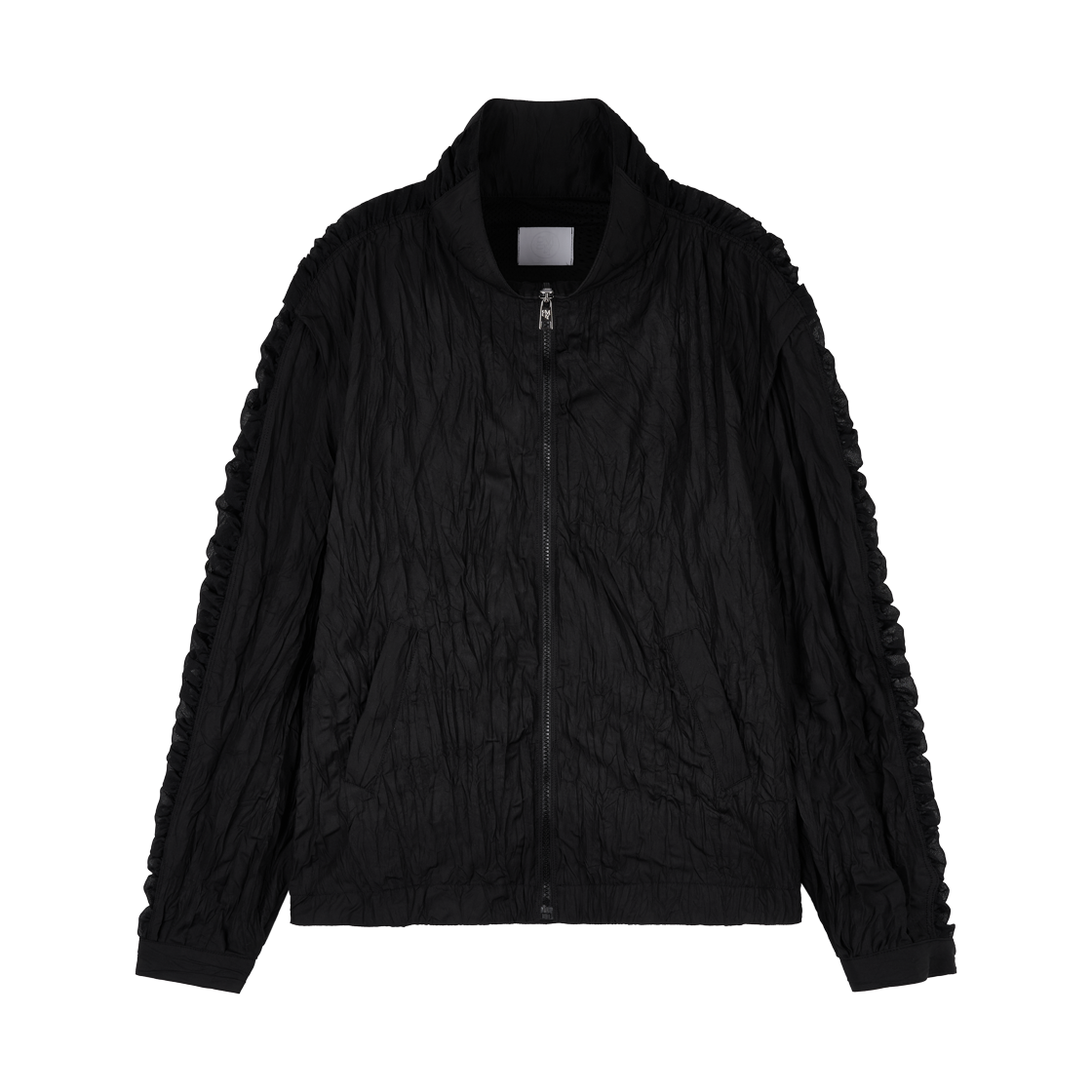 김미더영 시어 셔링 텍스쳐 점퍼 블랙(GIMMETHEYOUNG G_sheer Shirring Texture Jumper Black)