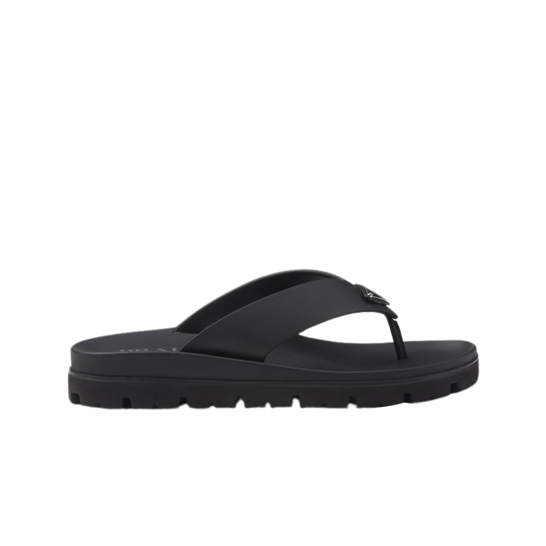 프라다 러버 통 샌들 블랙(Prada Rubber Thong Sandals Black)
