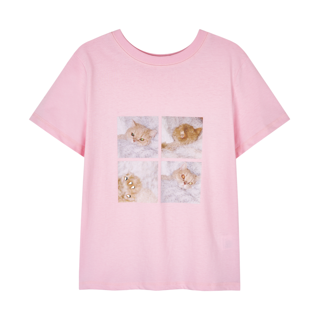 김미더영 러브캣 티셔츠_S 핑크(GIMMETHEYOUNG G_Love Cat T-Shirt_S Pink)