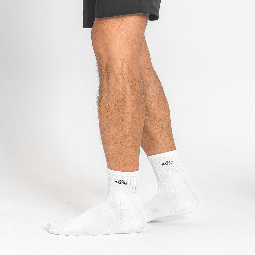 [3% 적립] 에이원 미니멀 로고 미니 중목 양말 5팩 백색([3% 적립] Aone Minimal Logo Mini Crew Socks 5-Pack White) - 2