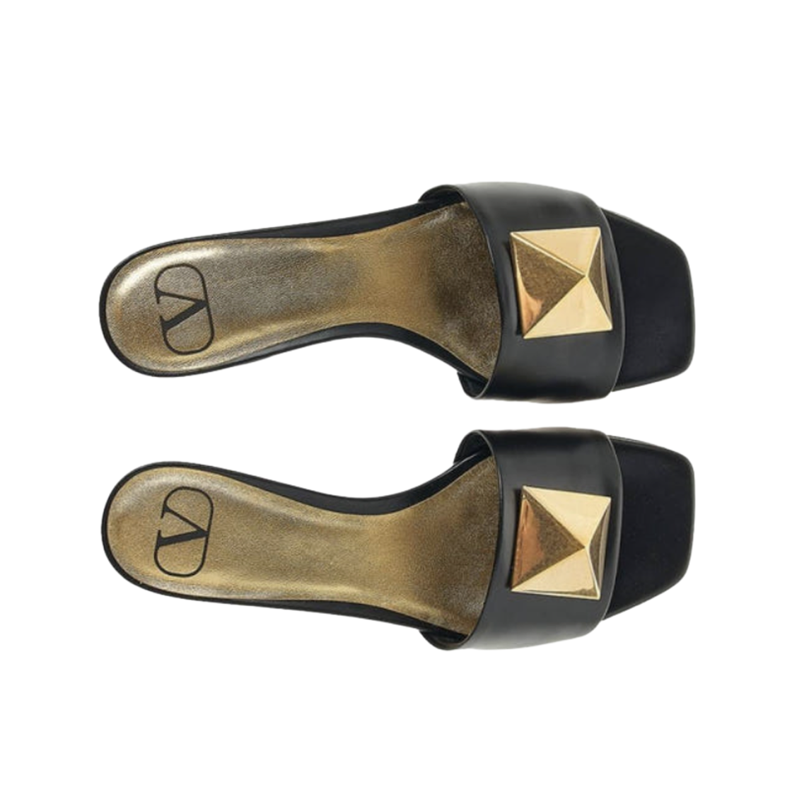 (W) 발렌티노 원 스터드 샌들 블랙((W) Valentino One Stud Sandal Black) - 2