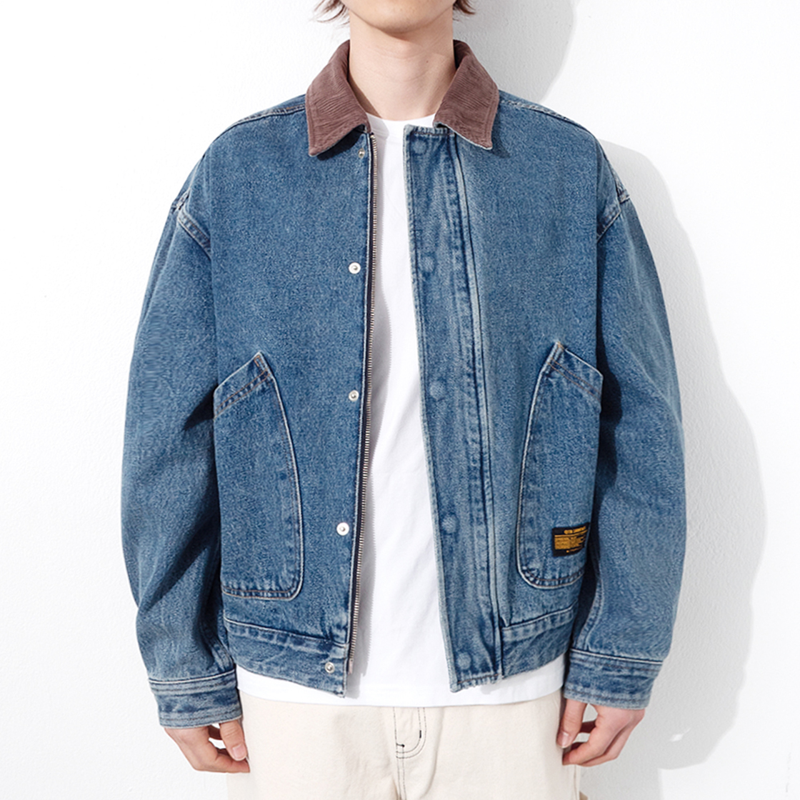 큐티에잇 가먼츠 데님 플라켓 트러커 자켓 블루(QT8 GARMENTS Denim Placket Trucker Jacket Blue) - 3