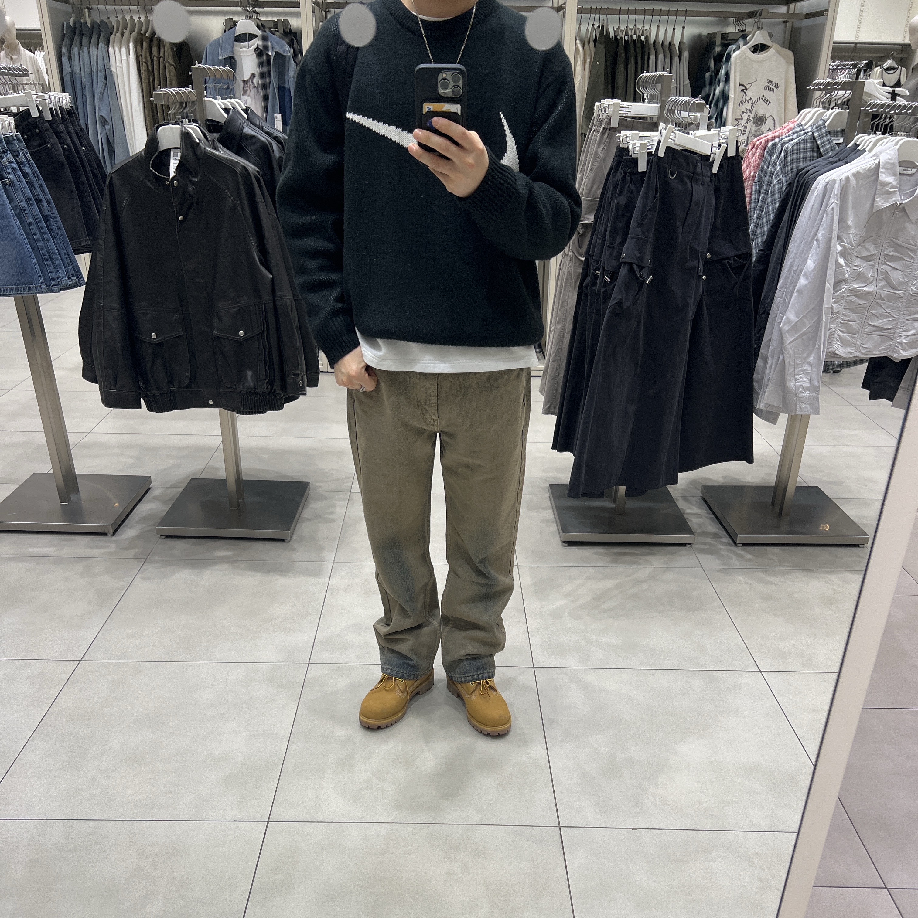 Timberland Premium 6 inch Waterproof Boot Wheat Nubuck - Wide, Supreme x Nike Swoosh Sweater Black - 19SS 착용 스타일