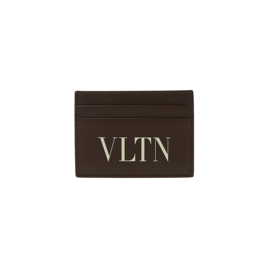 Valentino Logo Signature Single Card Holder Brown