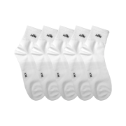 [3% 적립] Aone Minimal Logo Mini Crew Socks 5-Pack White