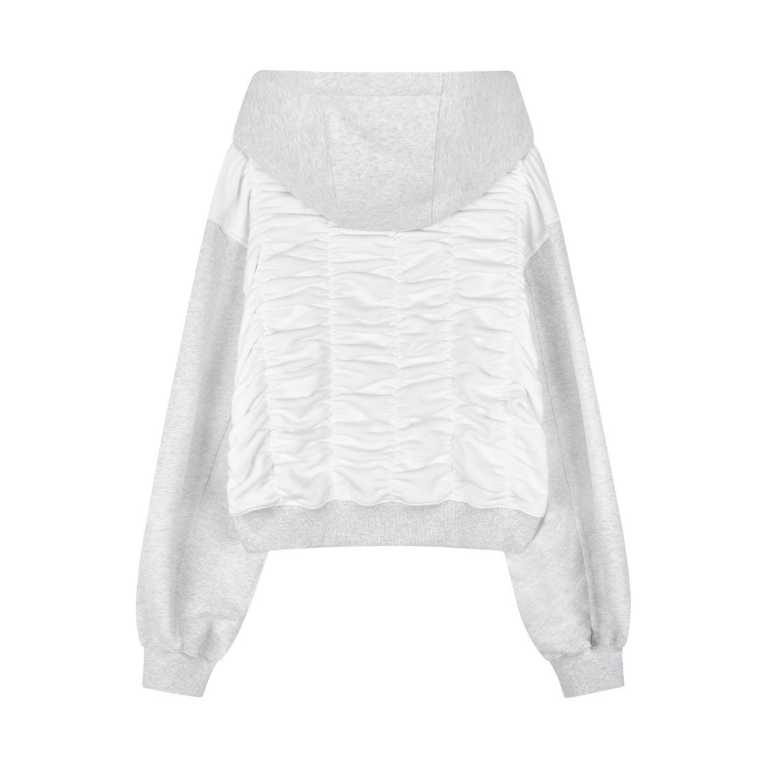 김미더영 백 셔링 후드 집업_25SS  연회색(GIMMETHEYOUNG G_back Shirring Hood Zip-up_25ss  Light Grey) - 2