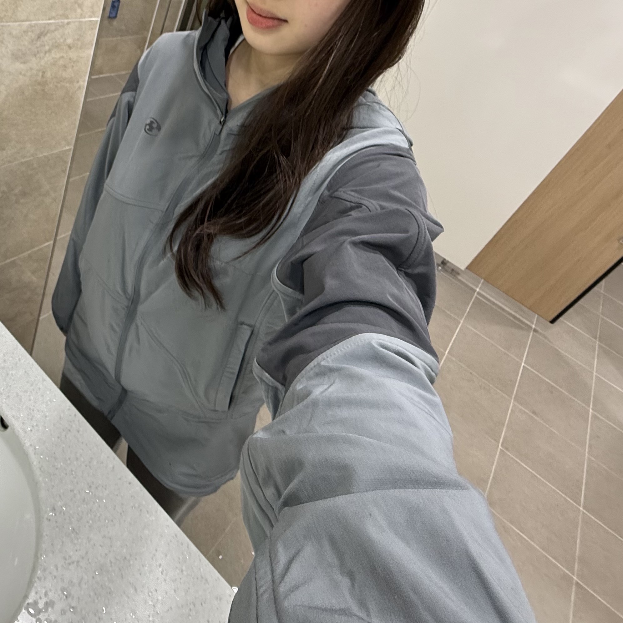 Sansan Gear Insulation Hoodie Jacket Grey - 23FW 착용 스타일 - 1