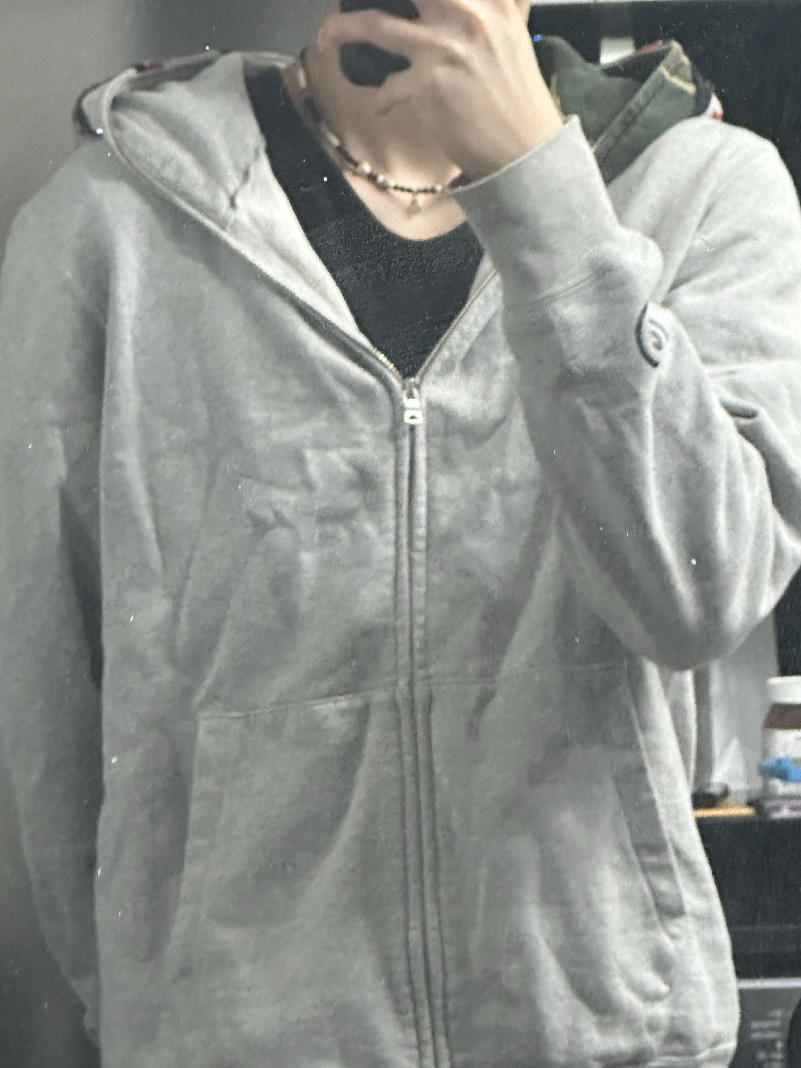 BAPE 1st Shark Full Zip Hoodie Grey 착용 스타일
