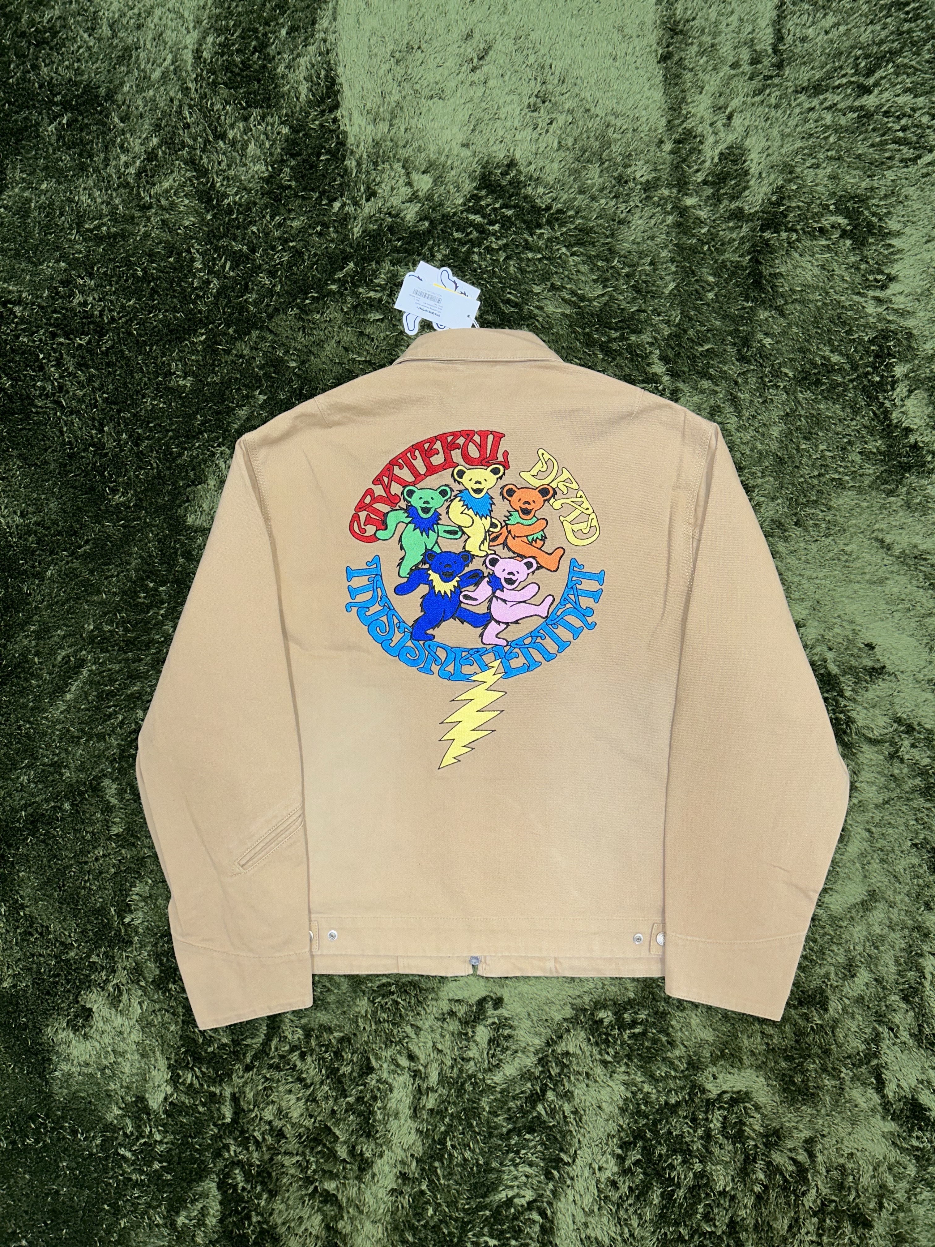Thisisneverthat x Grateful Dead Lightning Carpenter Jacket Tan 착용 스타일 - 2