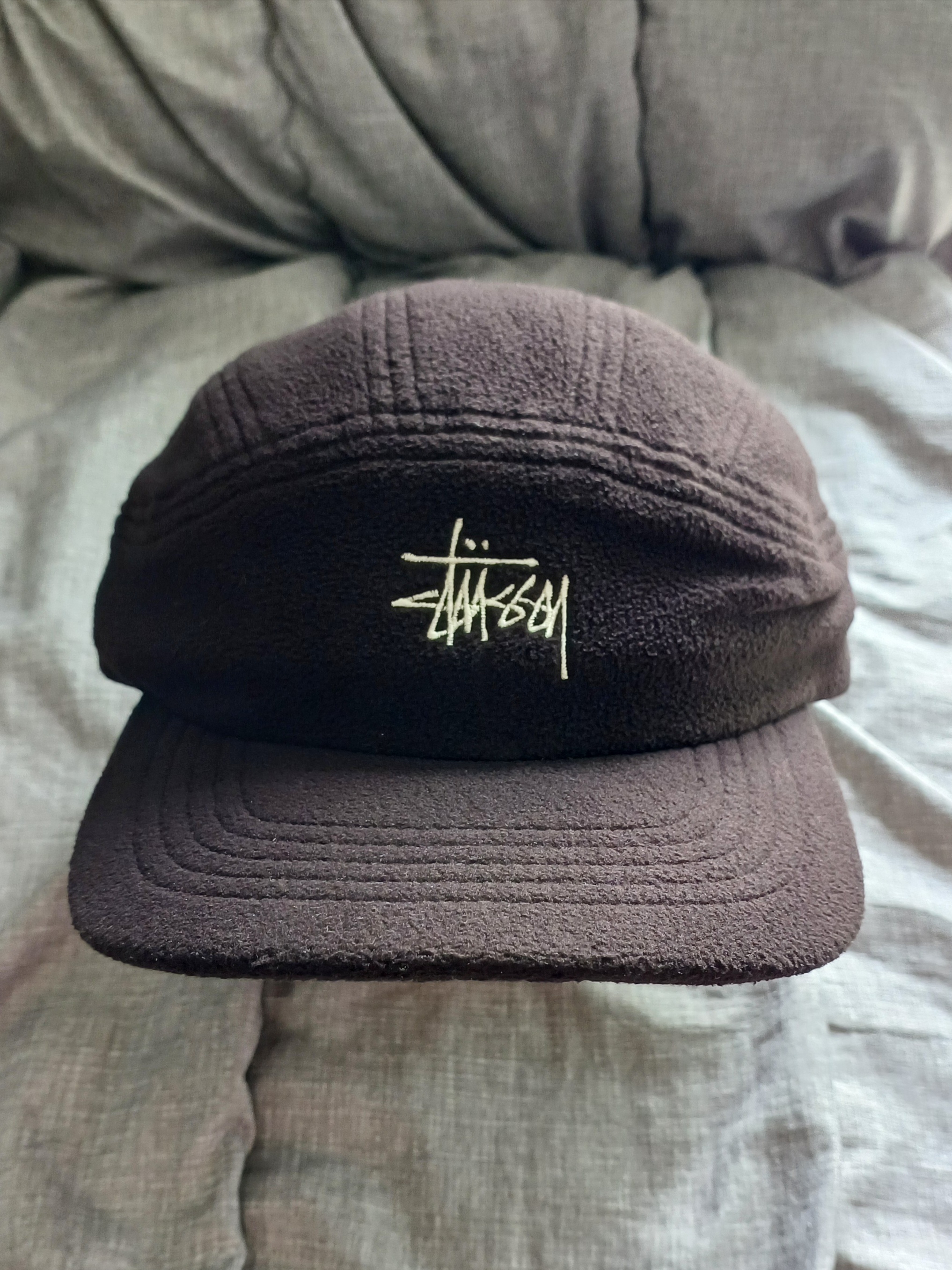 Stussy Polar Fleece Panel Runner Cap Black 착용 스타일